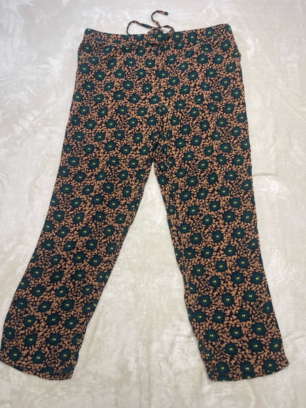 Nine West Vintage America Boho Print Pants Small pull-on